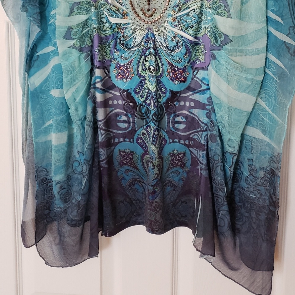 NWOT One World Boho Top - Picture 2 of 3